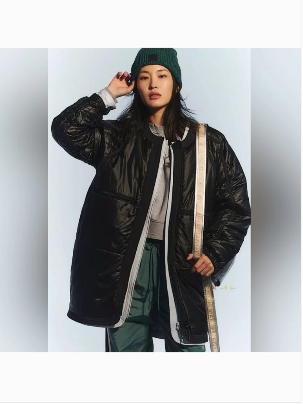 NWT Free People Light As A Feather Packable Puffer Jacket Coat Black Small